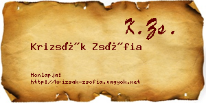 Krizsák Zsófia névjegykártya
