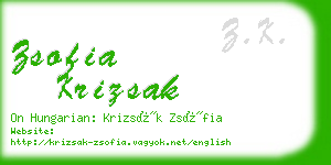 zsofia krizsak business card